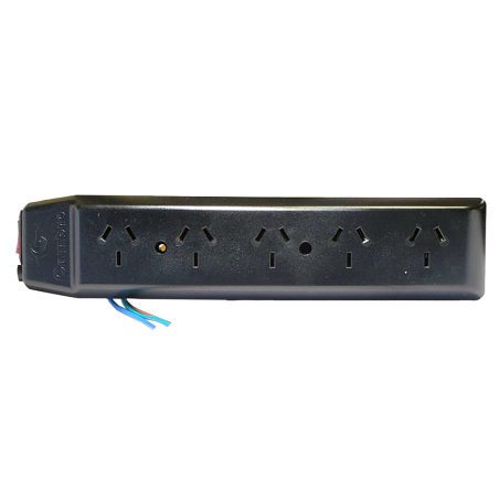 Prolongador 2P+T, 10A,  5 Tomas p/Caja. Cable 0,2 Mts  Negro 1603 Cambre