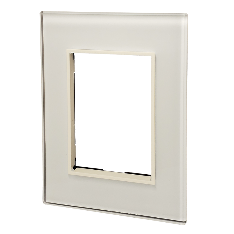 Tapa 4 Mód. Bauhaus C/Distan. Y Ribete , Vidrio Blanco 4962 Cambre Tapa 4 Mód. Bauhaus C/Distan. Y Ribete , Vidrio Blanco 4962 Cambre