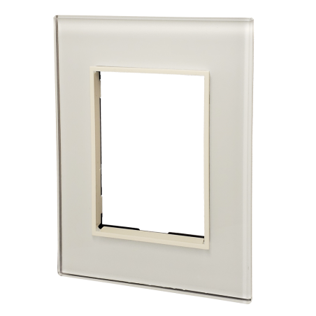 Tapa 4 Mód. Bauhaus C/Distan. Y Ribete , Vidrio Blanco 4962 Cambre