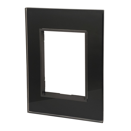 Tapa 4 Mód. Bauhaus C/Distan. Y Ribete , Vidrio Negro 4965 Cambre