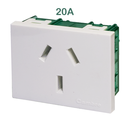 Módulo Toma Bip. C/Tierra 250V~ 20A, Blanco 6915 Cambre