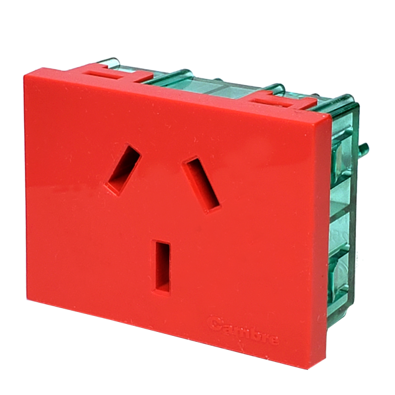 Modulo Toma Bipolar C/Tierra 10A p/Estabiliz. Rojo 7604 Cambre