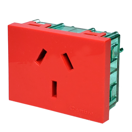 Modulo Toma Bipolar C/Tierra 10A p/Estabiliz. Rojo 7604 Cambre