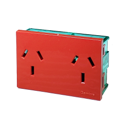 Modulo Toma Doble Bipolar C/Tierra 10A p/Estabiliz. Rojo 7694 Cambre