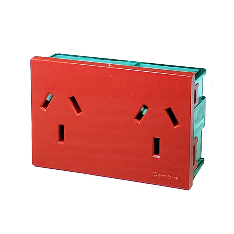 Modulo Toma Doble Bipolar C/Tierra 10A p/Estabiliz. Rojo 7694 Cambre