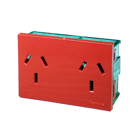 Modulo Toma Doble Bipolar C/Tierra 10A p/Estabiliz. Rojo 7694 Cambre