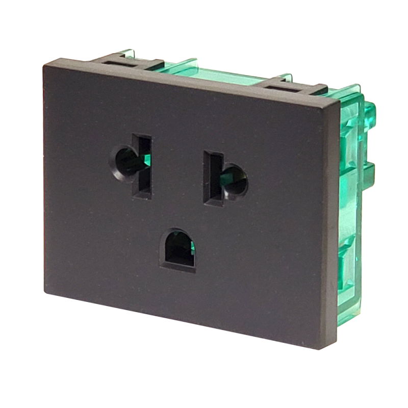 Modulo Toma Euro Americano C/Tierra 250V, 10/15A, Gris 7912 Cambre Modulo Toma Euro Americano C/Tierra 250V, 10/15A, Gris 7912 Cambre