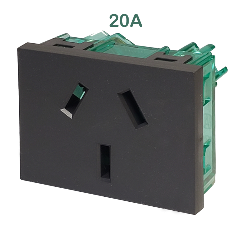 Módulo Toma Bip. C/Tierra 250V~ 20A, Gris 7915 Cambre