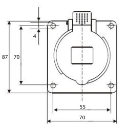 Toma de Empotrar Newkon 3P+N+T 16A 380/440V~ 6H Ip44 Rj N-5046 Steck