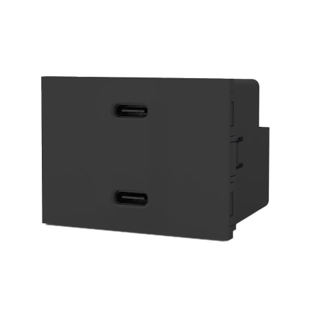 Modulo Cargador Usb Doble "C+C" 100-240V / 5Vcc 5A Gris 7963 Cambre