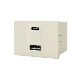 Modulo Cargador Usb Doble "A+C" 100-240V / 5Vcc 5A Blanco  6962 Cambre