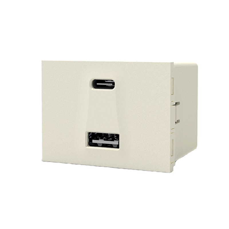 Modulo Cargador Usb Doble "A+C" 100-240V / 5Vcc 5A Blanco  6962 Cambre