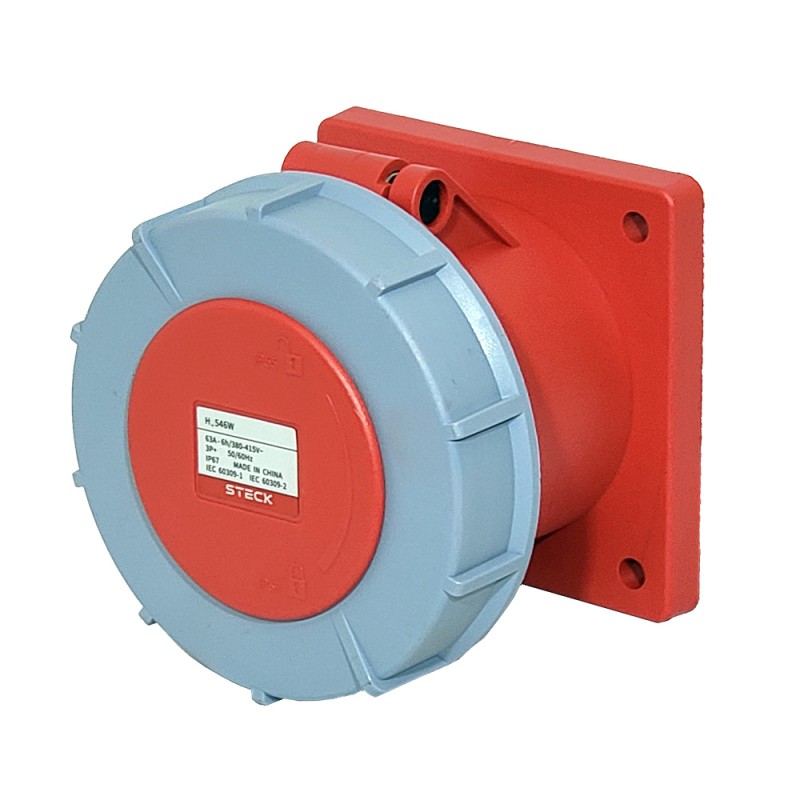 Toma de Empotrar Triton 3P+N+T 125A 200/346-240/415Vca 6H IP67 Rj H-5646W Steck Toma de Empotrar Triton 3P+N+T 125A 200/346-240/415Vca 6H IP67 Rj H-5646W Steck