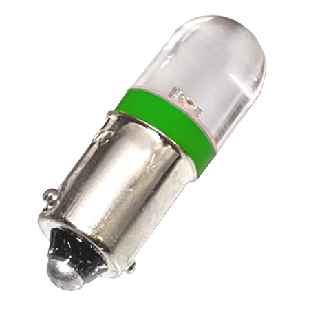 Lampara de Señaliz. T10x28 BA9s 24Vac/cc Led Verde LAMBA9-24V