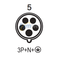 Ficha Movil Optima 3P+N+T 125A 346-415Vca 6H Ip67 Rj 218.12537 Scame