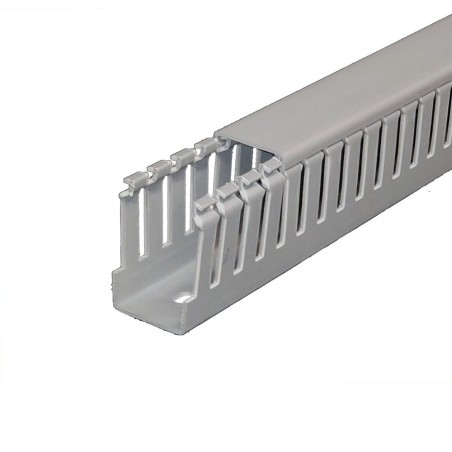 Tira Cablecanal Ranurado Heladuct, 30x50mm, Pvc Gris HD3P-30x50 x2Mt Hellermann Tyton