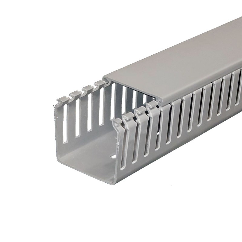 Tira Cablecanal Ranurado Heladuct, 50x50mm, Pvc Gris HD4P-50x50 x2Mt Hellermann Tyton