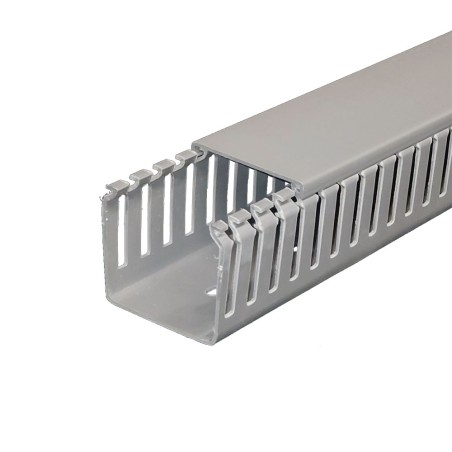 Tira Cablecanal Ranurado Heladuct, 50x50mm, Pvc Gris HD4P-50x50 x2Mt Hellermann Tyton