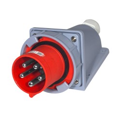 Ficha Fija de Sobreponer Triton 3P+N+T 63A 380/415Vca 6H IP67 Rj H-5516W Steck