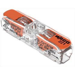Conector Empalme en Linea Compacto, C/Palanca, 0,2.. 4mm² Transp. 221-2411 Wago