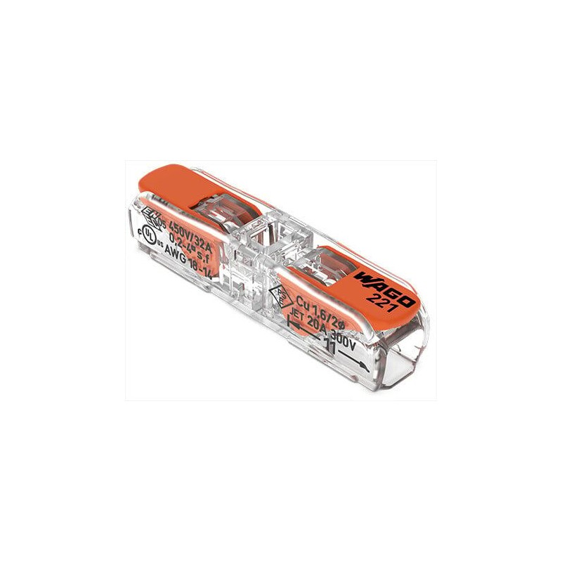 Conector Empalme en Linea Compacto, C/Palanca, 0,2.. 4mm² Transp. 221-2411 Wago