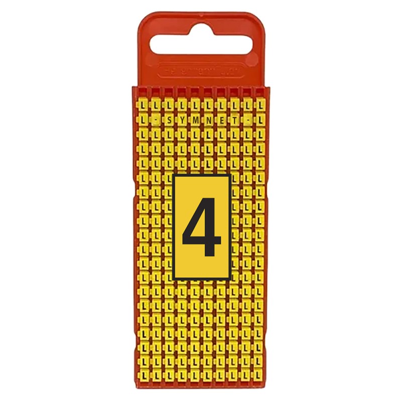 Marcador WIC1, 0,5-1,5Mm² 3x5mm Pa66, N°4 Ama (Plancha x200) WIC1 4 AM Hellermann Tyton