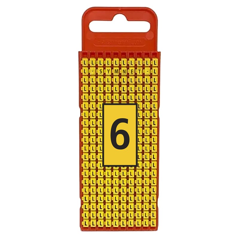 Marcador WIC1, 0,5-1,5Mm² 3x5mm Pa66, N°6 Ama (Plancha x200) WIC1 6 AM Hellermann Tyton