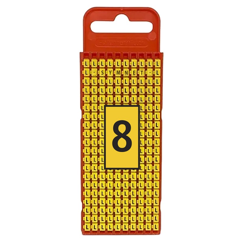 Marcador WIC1, 0,5-1,5Mm² 3x5mm Pa66, N°8 Ama (Plancha x200) WIC1 8 AM Hellermann Tyton