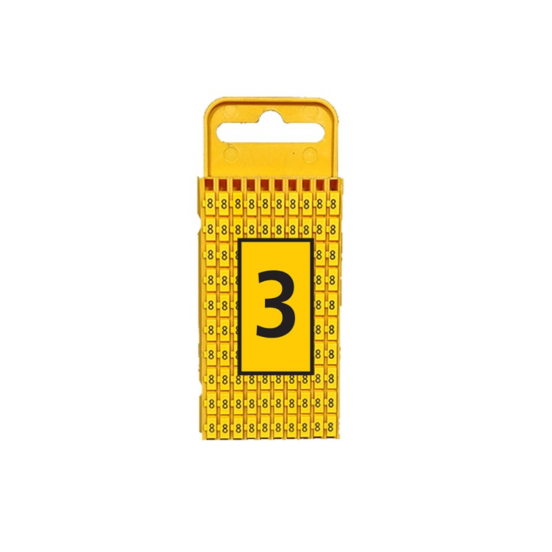 Marcador WIC3, 4-6Mm² 3x8mm Pa66, N°3 Ama (Plancha x100) WIC3 3 AM Hellermann Tyton