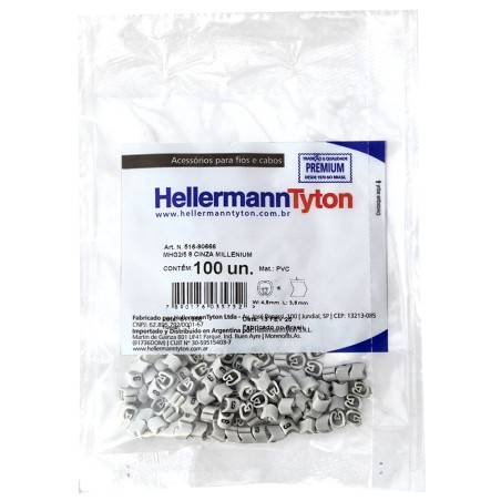 Marcador MHG Millenium, 0,5-6mm² 3,6mm PVC, N°8 Gri (x100) MHG2/5 8 GR Hellermann Tyton