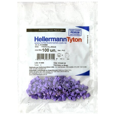 Marcador MHG Millenium, 1,5-10mm² 3,6mm PVC, N°7 Vio (x100) MHG3/7 7 VE Hellermann Tyton