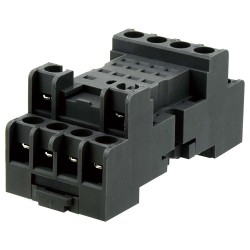 Zocalo 14 Pines Planos, P/Riel Din 35, Borne Protegido, Neg, P/Ry4S, Ru4S, Gt5Y SY4S-05C Idec