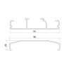 Tira Cablecanal Megacanal 95x22mm C/Sep. Interno Y Tapa Parcial x2Mt MC 95x22 2 Hellermann Tyton
