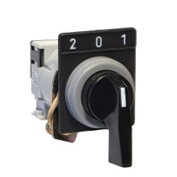 Selectora Plast. 2-0-1 Ø22 AEA 8500 N c/Retorno 0-1, Negra