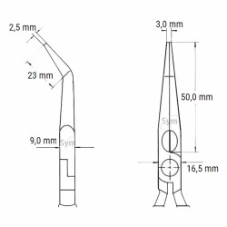 Pinza Punta Oblicua Montaje 25 26 160 160mm 1000V Knipex