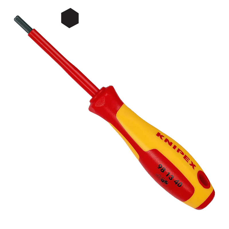 Destornillador Aislado 98 13 40 1000V Hexagonal (Allen) 4x75mm Knipex Destornillador Aislado 98 13 40 1000V Hexagonal (Allen) 4x75mm Knipex