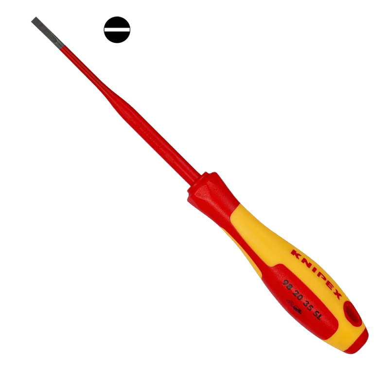 Destornillador Aislado (Slim) 98 20 35 SL 1000V Plano 3,5x100mm Knipex Destornillador Aislado (Slim) 98 20 35 SL 1000V Plano 3,5x100mm Knipex