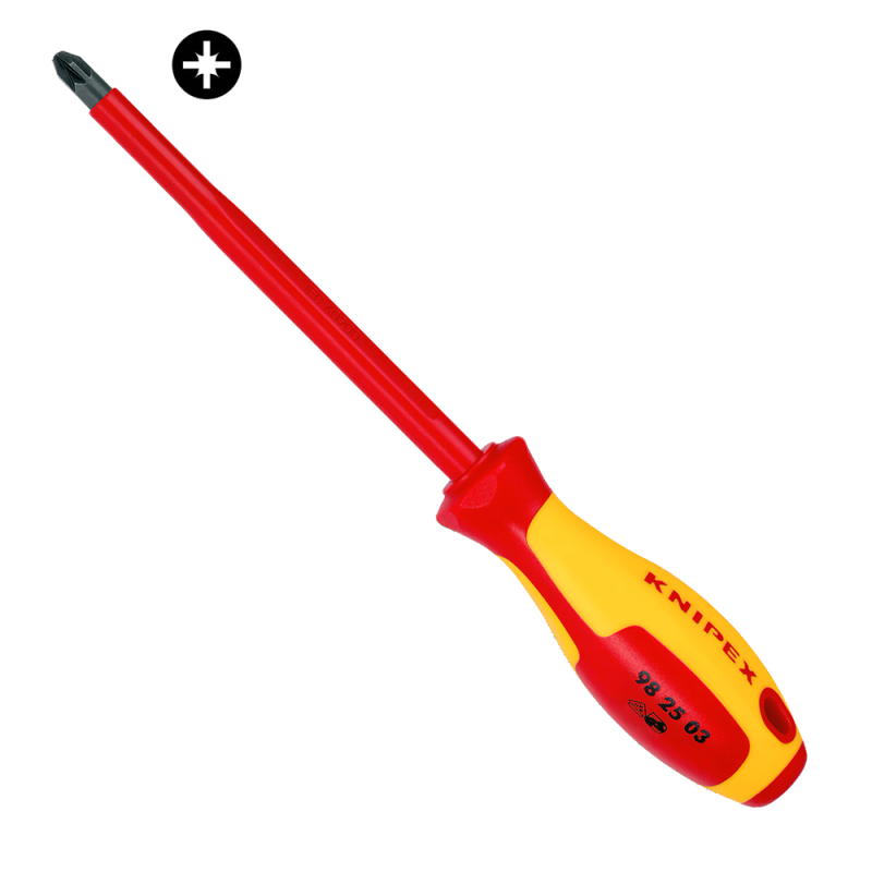 Destornillador Aislado 98 25 03 1000V Pozidriv PZ3 x150mm Knipex Destornillador Aislado 98 25 03 1000V Pozidriv PZ3 x150mm Knipex