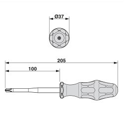 Destornillador Aislado 1000V, Pozidriv PZ/S2 SF-PZSL 2-100 S-VDE Phoenix Contact