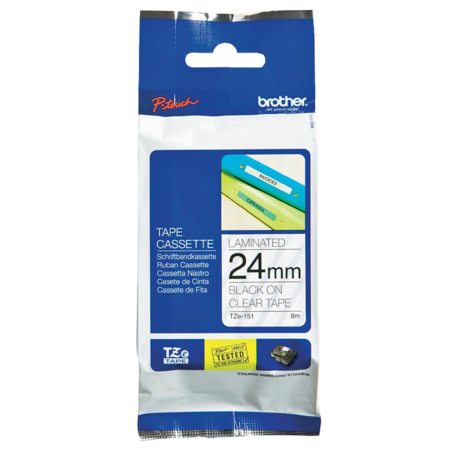 Cinta Laminada TZe151 Neg/Transp. 24mm Brother